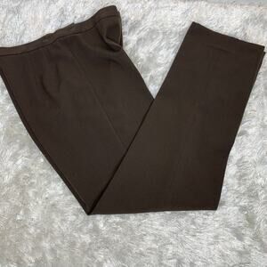 Dark Brown Trousers Flat Front Sz 4